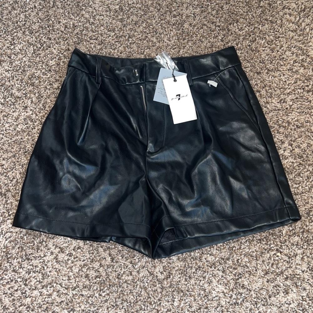 Black pleather shorts